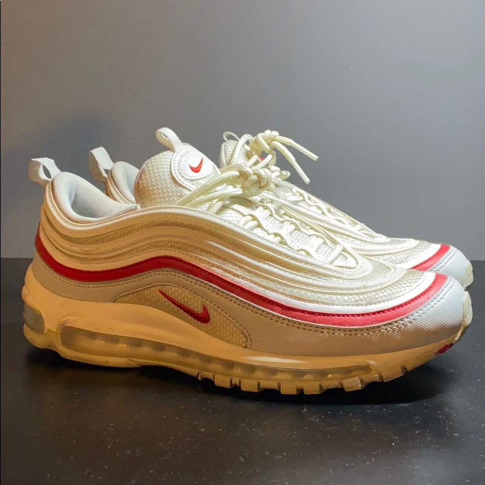 Air max 97 White Pure Platinum university Red